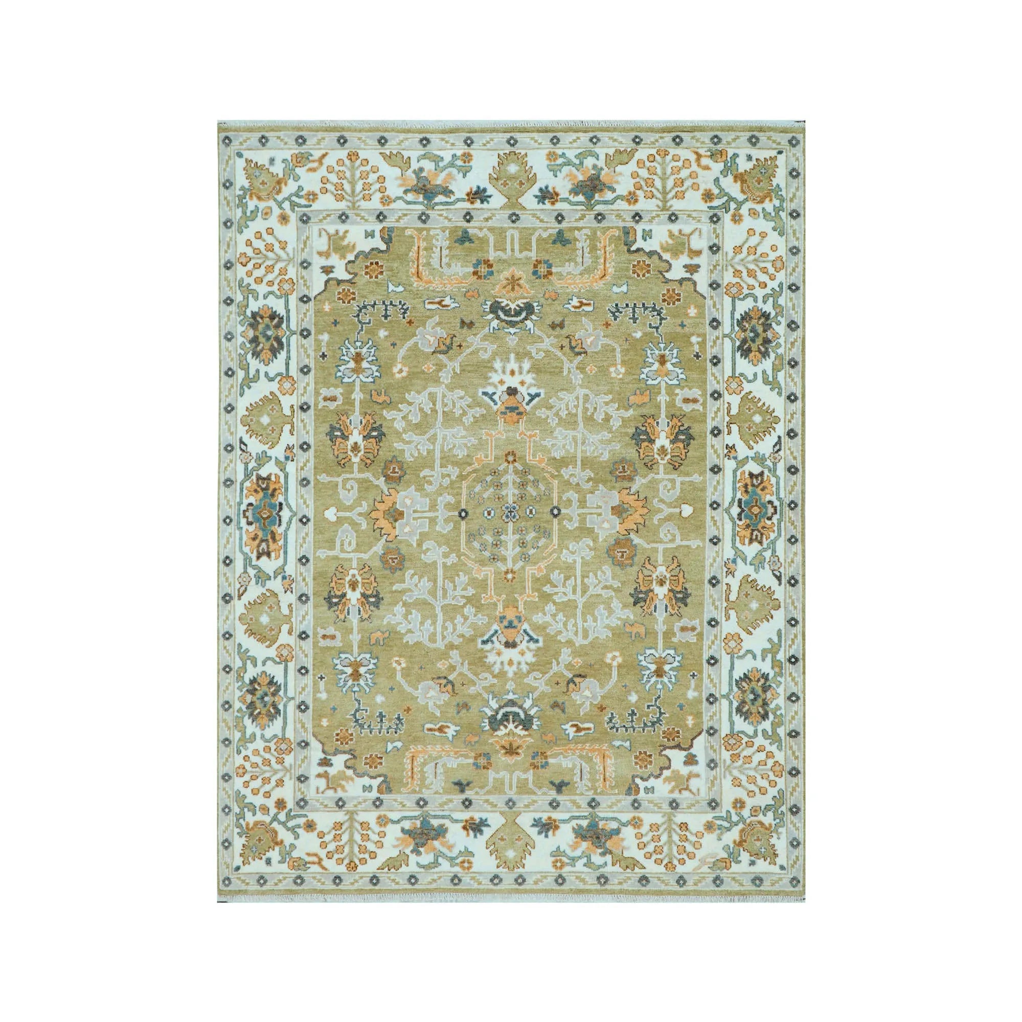 9x12 Green Hand Knotted Oushak Oriental Area Rug – Oriental Rug Of