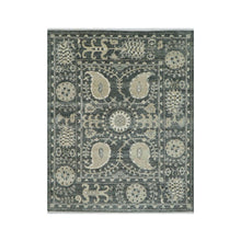 LoomBloom 8x10 Slate Hand Knotted Transitional Oushak Wool Oriental Area Rug