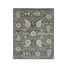 LoomBloom 8x10 Slate Hand Knotted Transitional Oushak Wool Oriental Area Rug