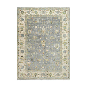 Multi Size Blue Hand Knotted Traditional Oushak Wool Oriental Area Rug - Oriental Rug Of Houston