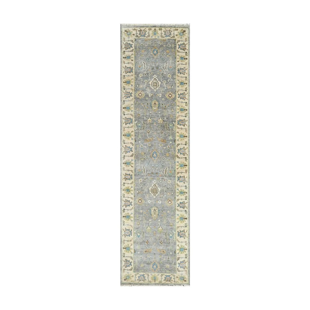Multi Size Blue Hand Knotted Traditional Oushak Wool Oriental Area Rug - Oriental Rug Of Houston