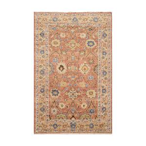 LoomBloom 5x7 Rust Wool Traditional Turkish Oushak Hand Knotted Oriental Rug