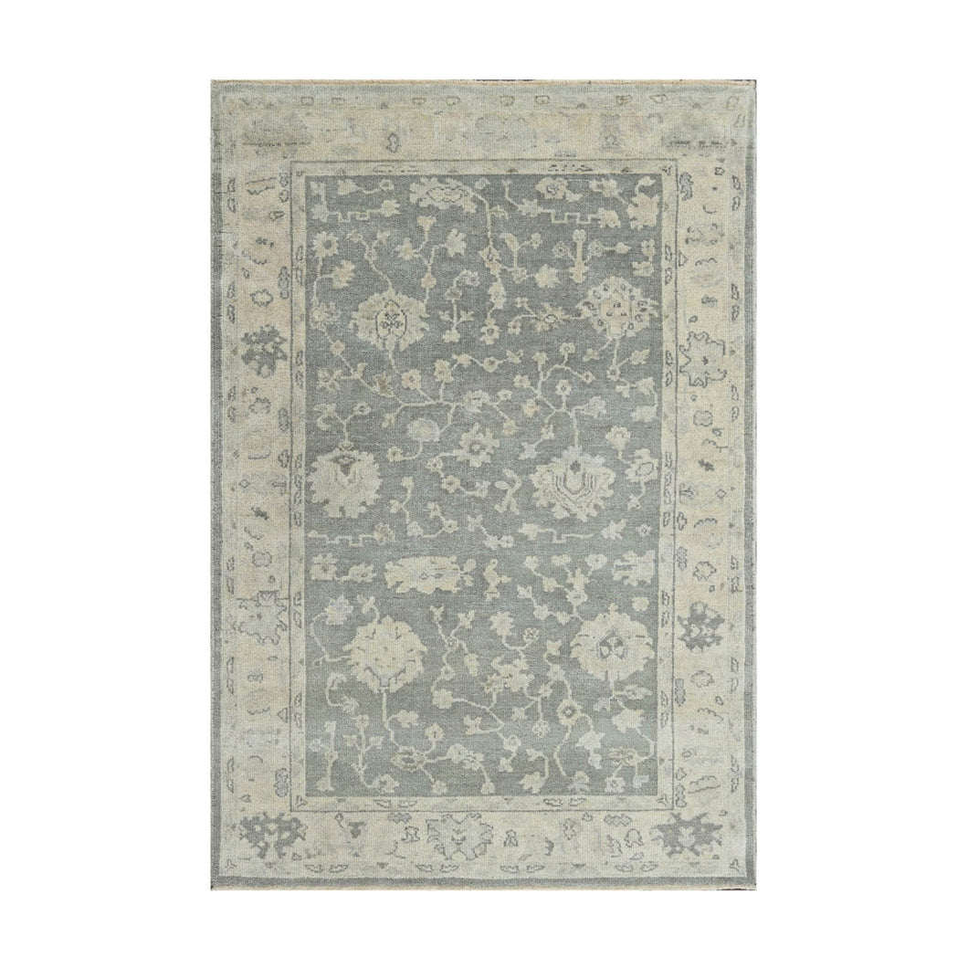 Multi Size Traditional Gray Wool Hand Knotted Turkish Oushak Oriental Rug
