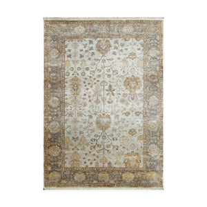 LoomBloom 6'1''x8'10" Gray Hand Knotted Traditional Oushak Wool Oriental Area Rug - Oriental Rug Of Houston