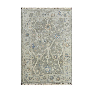 Multi Size Gray Hand Knotted Traditional Oushak Wool Oriental Area Rug - Oriental Rug Of Houston