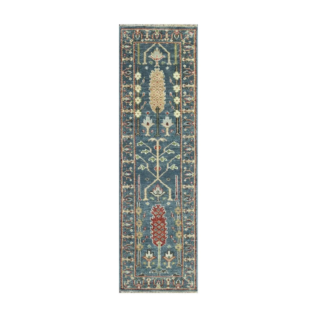 Multi Sizes Slate Hand Knotted Traditional Oushak Wool Oriental Area Rug - Oriental Rug Of Houston