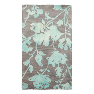 LoomBloom 3'x5' Taupe Hand Tufted Contemporary Floral Wool Oriental Area Rug