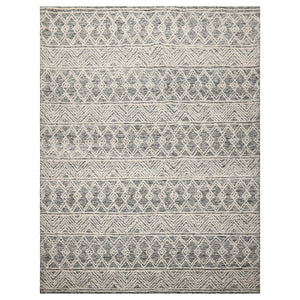 LoomBloom Multi Size Black Hand Tufted Transitional Geometric Wool Oriental Area Rug