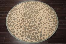 LoomBloom Multi Size Tan Hand Tufted Modern Leopard Print Wool and Bamboo Silk Oriental Area Rug