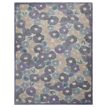 LoomBloom Multi Size Denim Hand Tufted Contemporary Botanical Wool and Faux Silk Oriental Area Rug