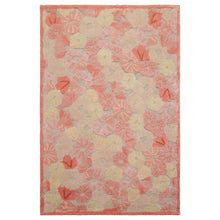 LoomBloom 4'x6' Beige Hand Tufted Contemporary Floral Wool Oriental Area Rug