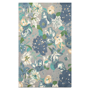 LoomBloom Multi Size Gray Hand Tufted Contemporary Floral Wool Oriental Area Rug