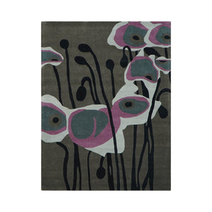 LoomBloom Multi Size Gray Hand Tufted Modern Floral Wool Oriental Area Rug