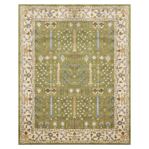 LoomBloom 8'x10' Green Hand Tufted Arts & Crafts Traditional Wool Oriental Area Rug