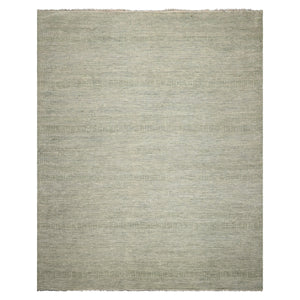 LoomBloom Multi Sizes Sage Hand Knotted Contemporary  Tibetan Geometric Wool & Bamboo Silk  Oriental Area Rug