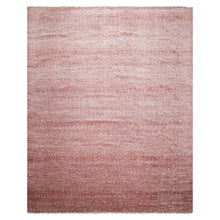 10x14 Raspberry Ivory Color Hand Knotted Geometric Wool & Bamboo Silk Contemporary Oriental Rug