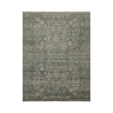 9x12 Green, Ivory Color Hand Knotted High End Designer Wool Transitional Oriental Rug