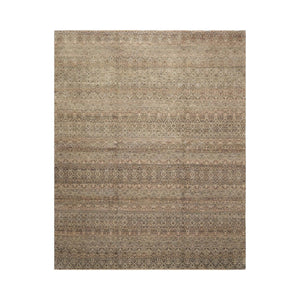 8x10 Green, Beige, Brown Color Hand Knotted High End Designer Wool Transitional Oriental Rug