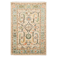 LoomBloom Multi Size Beige Hand Knotted Arts & Crafts/Mission Oushak Wool Oriental Rug