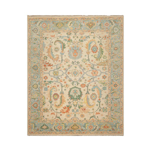 Multi Size Beige Aqua Green Color Hand Knotted Oriental Wool Arts & Crafts/Mission Oriental Rug