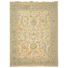 LoomBloom Multi Size Beige Hand Knotted Arts & Crafts/Mission Oushak Wool Oriental Rug