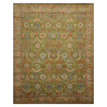LoomBloom Multi Size Green Hand Tufted Traditional Arts & Crafts Wool Oriental Area Rug