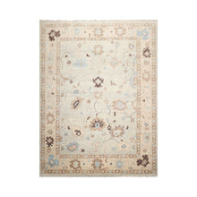 LoomBloom 9'x12' Gray Hand Knotted Traditional Oushak Wool Oriental Area Rug