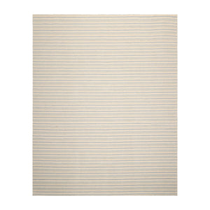 LoomBloom Multi Sizes Ivory Hand Woven Contemporary Striped 100% New Zealand Wool Oriental Area  Rug