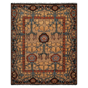 LoomBloom Multi Color 8x10 Hand Knotted Arts & Crafts/Mission Stained Glass Oushak Wool Oriental Area Rug