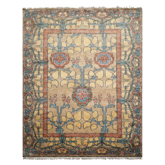 LoomBloom Multi Color Multi Size Hand Knotted Arts & Crafts/Mission Stained Glass Oushak Wool Oriental Area Rug