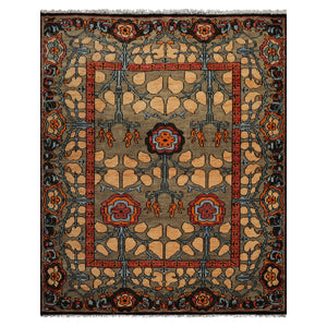 LoomBloom Multi Color 8x10 Hand Knotted Arts & Crafts/Mission Stained Glass Oushak Wool Oriental Area Rug
