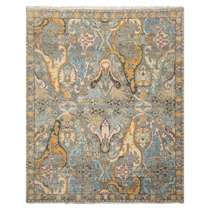 LoomBloom Multi Sizes Gray Hand Knotted Transitional Oushak Arts & Crafts Wool Oriental Area Rug