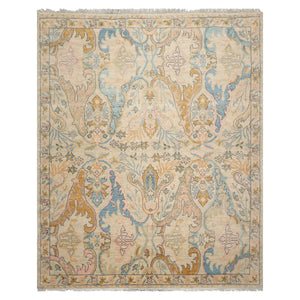 LoomBloom Multi Sizes Beige Hand Knotted Transitional Oushak Arts & Crafts Wool Oriental Area Rug