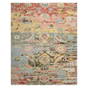 LoomBloom 8x10 Aqua Hand Knotted Transitional  Oushak Arts & Crafts Wool Oriental Area Rug