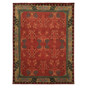 LoomBloom Multi Size Rose Hand Tufted Traditional Arts & Crafts Wool Oriental Area Rug