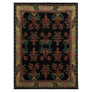 LoomBloom Multi Size Black Hand Tufted Traditional Arts & Crafts Wool Oriental Area Rug