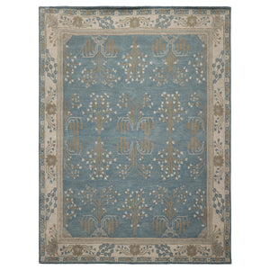 LoomBloom Multi Size Aqua Hand Tufted Traditional Arts & Crafts Wool Oriental Area Rug