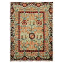 Multi Size Mint Peach Aqua Color Hand Tufted William Morris Wool Arts & Crafts Oriental Rug