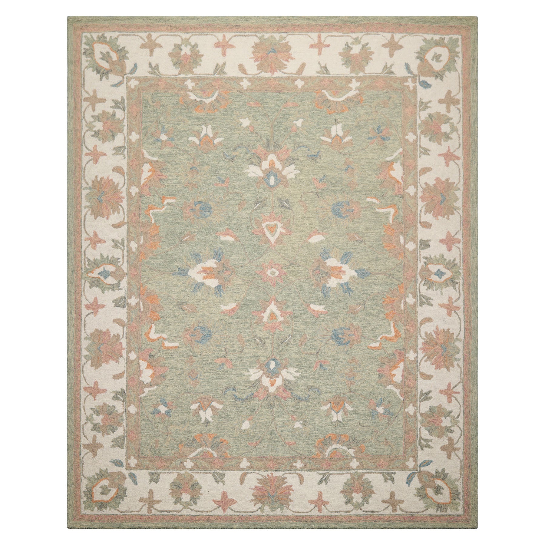 LoomBloom Multi Size Sage Hand Hooked Transitional Agra Wool Oriental ...