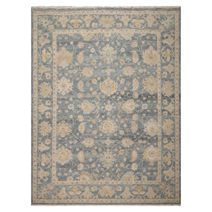 LoomBloom 9'x12' Slate Hand Knotted Traditional Oushak Wool Oriental Area Rug