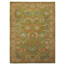 Multi Size Lime Ivory Turquoise Color Hand Tufted William Morris Wool Arts & Crafts Oriental Rug