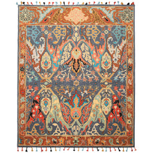 Multi Size Hand Tufted Wool Blue, Caramel Handmade Boho Arts & Crafts Plush Pile Rug