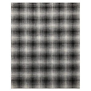 LoomBloom Multi Size Black Hand Hooked Modern & Contemporary Plaid Wool Oriental Area Rug
