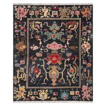 LoomBloom 8'x10' Blue Hand Knotted Arts & Crafts Oushak Transitional  Wool Oriental Area Rug