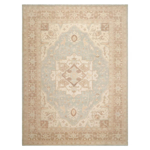 9x12 Sage Beige Tan Color Hand Knotted  Wool Traditional Oriental Rug