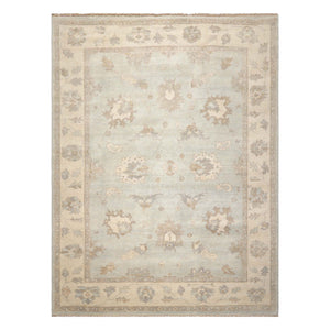 9x12 Mint Ivory Brown Color Hand Knotted  Wool Traditional Oriental Rug