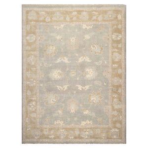 9x12 Gray Pistachio Ivory Color Hand Knotted  Wool Traditional Oriental Rug