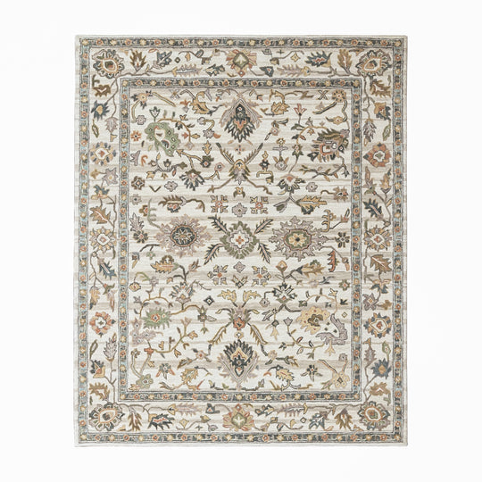 loomBloom Multi Size Ivory Hand Tufted Handmade Modern & Contemporary Floral Wool Oriental Area Rug