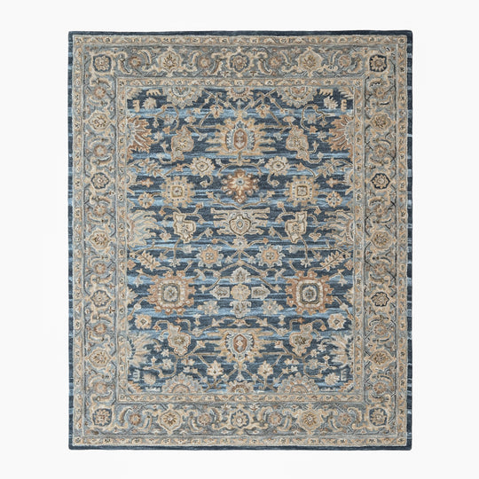 loomBloom Multi Size Blue Hand Tufted Handmade Modern & Contemporary Floral Wool Oriental Area Rug