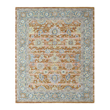 Multi Size Burnt Orange Light Yellow Turquoise Color Hand Tufted Handmade Wool Modern & Contemporary Oriental Rug